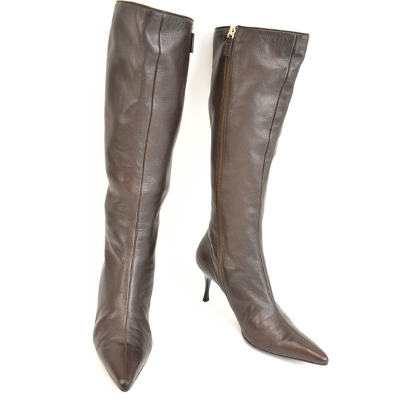 Gucci Shoes - GUCCI: Brown, Leather & Logo, Tall Boots